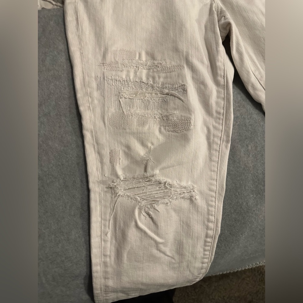 American Eagle premium slouch jeans white size 10 - Picture 7 of 9